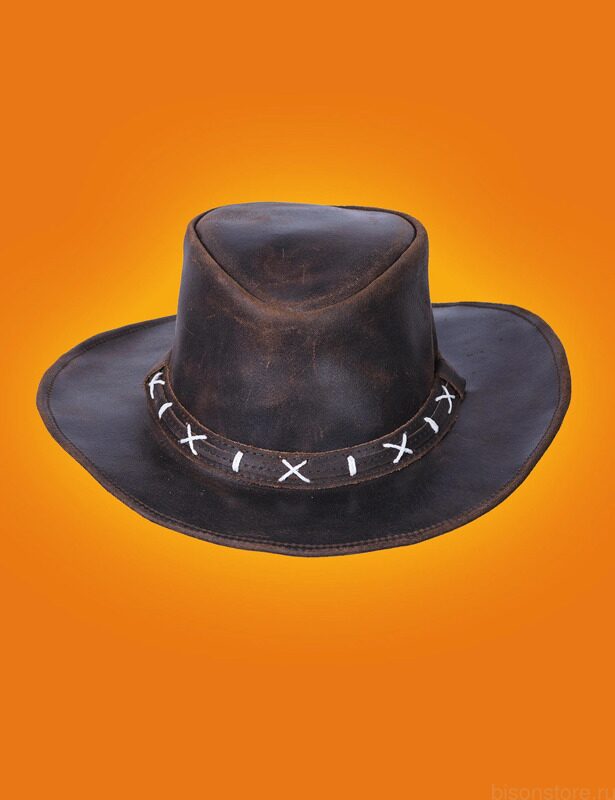 Кожаная ковбойская коричневая шляпа Classic Cowboy Hat (brown)