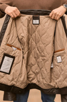 Фото 10 - Мужская кожаная куртка Линате Джекет (Linate Jacket) из овечьей кожи коричневого цвета - товары «Bison Store» с доставкой по Мск, СПб и РФ