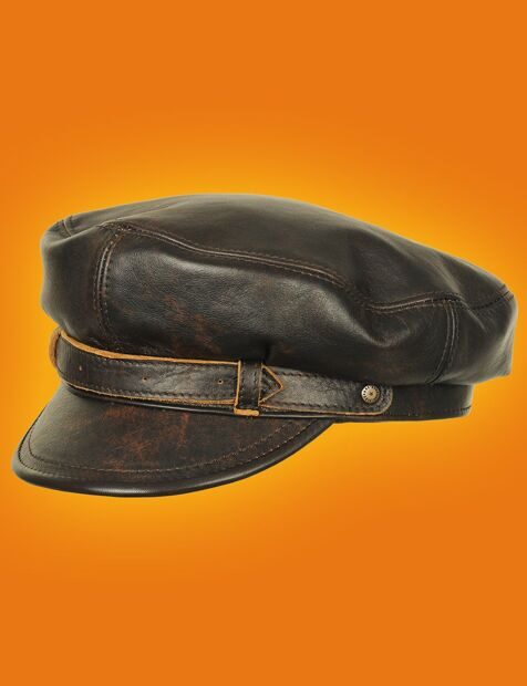 Фуражка-капитанка мужская кожаная Spitfire