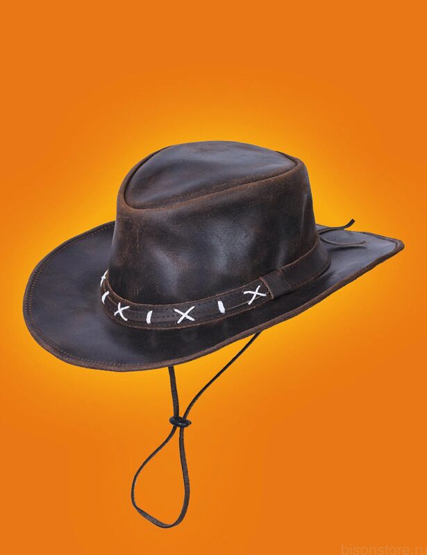 Кожаная ковбойская коричневая шляпа Classic Cowboy Hat (brown)