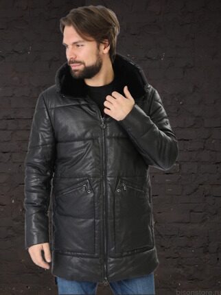 Зимнее кожаное пальто мужское Mont Blanc Parka (Hooded) с 19% скидкой